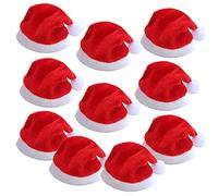 TRIXES 10 Mini Santa Hats for Champagne Flute Glasses, Festive Decoration, Champagne Glass Decorations, Ideal for Festive Celebrations and Parties, Xmas Novelty