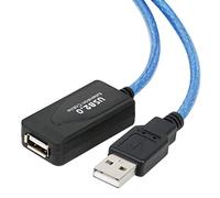 TRIXES 10m USB Extension Cable with Active Repeater - USB 2.0 Male to Female - High-Speed Data Transfer - Compatible with Printers, Keyboards, Wi-Fi Antennas, Game Consoles
