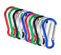 TRIXES 10PCS Carabiner Clip - 5cm Aluminium Spring Snap Hook Keychain - For Travelling, Camping, Fishing, Keys, Backpack