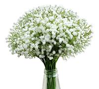 TRIXES 12 Stem Baby Breath/Gypsophila Bouquet - White Artificial Flowers - Perfect for Home, Wedding, Garden, Party Decorations & More