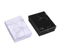 TRIXES 16 Pack Black & White Marble Jewellery Gift Boxes, Square Set