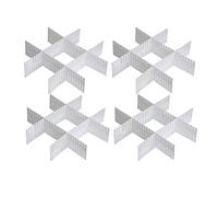 TRIXES 16PC Drawer Dividers Adjustable Drawer Organizer White Drawer Organiser 32 x 7 cm DIY Cut as Needed for Socks, Underwear, Makeup, Kitchen, Bedroom, Dresser