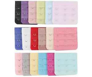 TRIXES 18 Pcs Women's Bra Extenders 3 Hook, Bra Extension Hooks, 3 Row Extender Soft Flexible and Comfortable Bra Strap Extensions Set, Women's Clothing Accessories Solutions