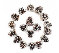 TRIXES 18PC Snow Tipped Hanging Pine Cone Christmas Decorations | Snow Dusted Xmas Tree Ornaments, Ideal for Wreaths, Garlands, Festive Displays & More