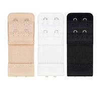 TRIXES 2-Hook Bra Extender Straps - Elastic Extenders for Bras - 3-Pack