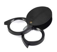 TRIXES 2 in 1 Pocket Magnifying Glass 10x 5x Optical Jewellers Lens - Black Mini Portable Handheld Folding Eye Loupe Magnifier Lens with Rotating Protective Holster for Reading or Close Inspection