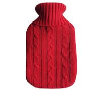 TRIXES 2-Litre Hot Water Bottle Cover - Knitted Design, Red (Cover Only)