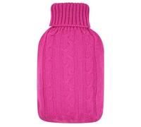 TRIXES 2-Litre Hot Water Bottle Cover - Raspberry Pink - Knitted Wool Protective Case - Retains Heat, Protects User - Cable Knit Design - Fits 2-Litre Variants (Hot Water Bottle NOT Included)