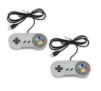 TRIXES 2 Pack USB Controllers - Retro Gamepads for SNES Emulators