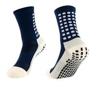 TRIXES 2 Pairs Grip Sports Socks Sizes 6-11 - Non Slip Sole, Navy Blue
