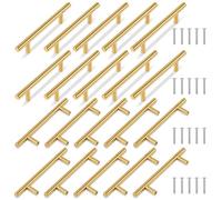 TRIXES 20-Pack Gold T-Bar Cabinet Handles, 150mm for Doors & Drawers | Modern Kitchen Cupboard Handles - Home Furniture Hardware Accessory