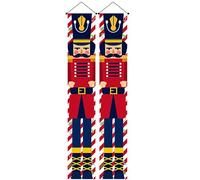 TRIXES 2PC Nutcracker Soldier Christmas Banner Decoration