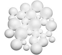 TRIXES 30PC White Foam Craft Balls Polystyrene Assorted Sizes