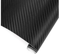 TRIXES 3D Carbon Fibre Vinyl Adhesive Wrap Sheet Roll for Car Vans Motorbikes etc - 1500 x 300 mm - Black - for Interior/Exterior - Textured 3D Effect