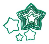 TRIXES 3D Christmas Tree Cookie Cutter Set - Stackable Festive Biscuit & Cookie Mould - Festive Baking Tool