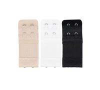 TRIXES 3PC Bra Extender Set, 2 Hook Extensions- Black, White & Beige | Temporary Weight Gain - Maternity & Nursing Bra