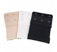 TRIXES 3PC Bra Extender Straps - 3 Hook Elastic Extenders for Bras | Maternity Fashion Accessory - Beige, Black & White to Complement a Wide Selection of Bras - Match Your Underwear Seamlessly