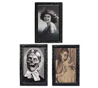 TRIXES 3PC Halloween 3D Lenticular Moving Picture Frames Horror Décor