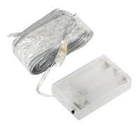 TRIXES 4 Metre White LED Fairy Light Ribbon - Battery Operated/Powered Warm White Lights for Indoor Decoration