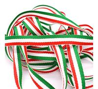 TRIXES 45m x 10mm Italian Tricolour Ribbon Decorative Nylon Ribbon Spool Vibrant Red White & Green - Arts Crafts - Patriotic Banner Making - National Celebrations - Scrapbooking - Gift Wrap