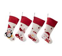 TRIXES 4PC Large Christmas Stocking Set Santa Penguin Snowman Bear