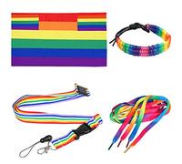 TRIXES 4PC Rainbow Pride Accessories Pack, Cape, Lanyard & More