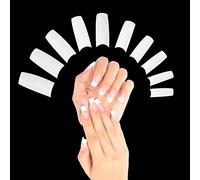 TRIXES 500 Pieces False Nails Tips for Acrylic Nails, Half Cover Fake Nail Extension Tips, Square Acrylic Tips (10 Sizes, White)