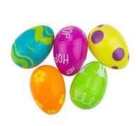 TRIXES 5pcs Empty Plastic Fillable Eggs - Easter Surprise Egg Hunt Accessories - Vibrant Colours - Large Size