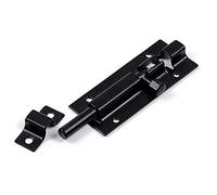 TRIXES 75mm Slide Bolt Lock - for Bathroom Toilet Shed - Door Lock - Catch - Latch - Matte Black - for Home Yard Garden - Easy Install - Screws Included