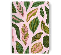 TRIXES A5 Light Pink Tropical Print Notebook - Lined Journal - 80GSM Thick Paper - Office, School and Home