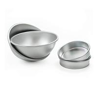 TRIXES Aluminium Ball Cake Pan Set - Hemisphere Dome Baking Tins | Includes 2 Half Sphere & 2 x 6 Inch Round Tins for Football, Tennis, Golf & Other Novelty Cakes