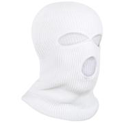 TRIXES Balaclava - 3 Hole - Thermal Full Face Warm Winter Mask - Neck Warmer - Ski Mask - One Size - White