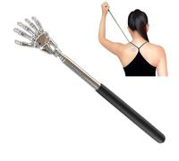 TRIXES Black Back Scratcher - Extendable Telescopic Skeleton Hand | Stainless Steel Handle with Adjustable Length - Lightweight Personal Scratching Tool