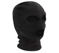 TRIXES Black Balaclava Face Protector - SAS Style Full Face 3 Hole Mask - Neck Warmer - Ski Mask - Paintball - Fishing - Airsoft - Soft Material - Windproof