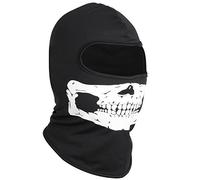 TRIXES Black Balaclava with Skull Jaw Print - Single Eye Hole - One Size | Essential Accessory for Cycling, Ski & Snowboarding, Airsoft and Motorsports - Stretch Fit - Windproof Winter Warmer