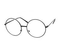 TRIXES Black Round Glasses - Unisex Clear Lens Design - Wizard Costume | G ostume Accessories for Dress Up, Classic Vintage Design Spectacles - Adjustable Nose Grips