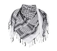 TRIXES Black & White Shemagh Scarf, Desert Style - XL Size | 100% Cotton, Suitable for Paintballing, Role Playing, Dune Bashing, Kufiya, Keffiyeh, Ghutrah, Hattah