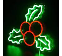 TRIXES Christmas Holly Neon Light - LED Neon Light - USB Powered