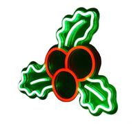 TRIXES Christmas Holly Neon Light - LED Neon Light - USB Powered | Festive Green Holly LED Neon Decoration, USB Powered Light Sign for Christmas Displays & More