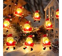 TRIXES Christmas Novelty String Lights - Santa Claus Father Christmas Design - 3M Battery Operated