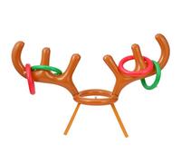 TRIXES Christmas Reindeer Inflatable Ring Toss Game Set - Inflatable Reindeer Antlers - Christmas Party Game