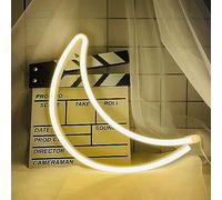 TRIXES Crescent Moon Neon Effect LED Light - Battery/USB Powered - Soothing Decorative Lamp or Nightlight for Children's Bedrooms, Nursery Decor