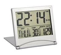 TRIXES Desk Top Clock Silver - Digital LCD Display - Alarm and Snooze Function