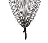 TRIXES Dew Drop Window Curtain, Black String with Silver Glitter Door Divider, Home Decor, Livingroom/Bedroom Curtain, Window Accessory 90x200cm