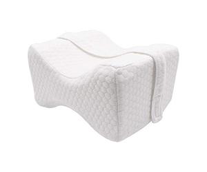 TRIXES Doctor Developed Knee & Leg Pillow - Includes Doctor Written Handbook - Orthopaedic Memory Foam Pillow to Support Spine, Sciatica and Back Pain - Cushion for Sleeping, Leg Pillow for Back Pain