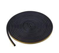 TRIXES Draught Excluder Door Insulation Strip - 5-Meter Black Rubber Seal - Self Adhesive Window Sealing Strip for Door and Window Excluder - D Shaped