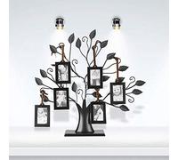 TRIXES Family Tree Photo Frame - Black Multi Photo Frame with 6 Frames | Freestanding Tree Design with 6 Detachable Hanging Photo Frames - Family Birthday Gift & Home Decoration