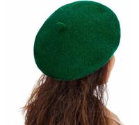 TRIXES FOREST GREEN BERET - CLASSIC FRENCH STYLE - WOOL FOR WINTER WARMTH - FASHION ACCESSORY GREAT FOR FANCY DRESS