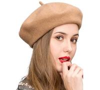 TRIXES French Beret Hat - Fancy Dress Accessory - One Size - Women's Newsboy Hat Cap Wool Classic Autumn Spring Winter Hats - Vintage French Beret Solid Colour
