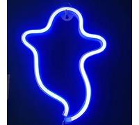 TRIXES Ghost Neon Effect LED Light Battery USB Powered Lamp Blue | Ghost LED Neon Light for Halloween decorations, night light, teenager/Kids bedroom